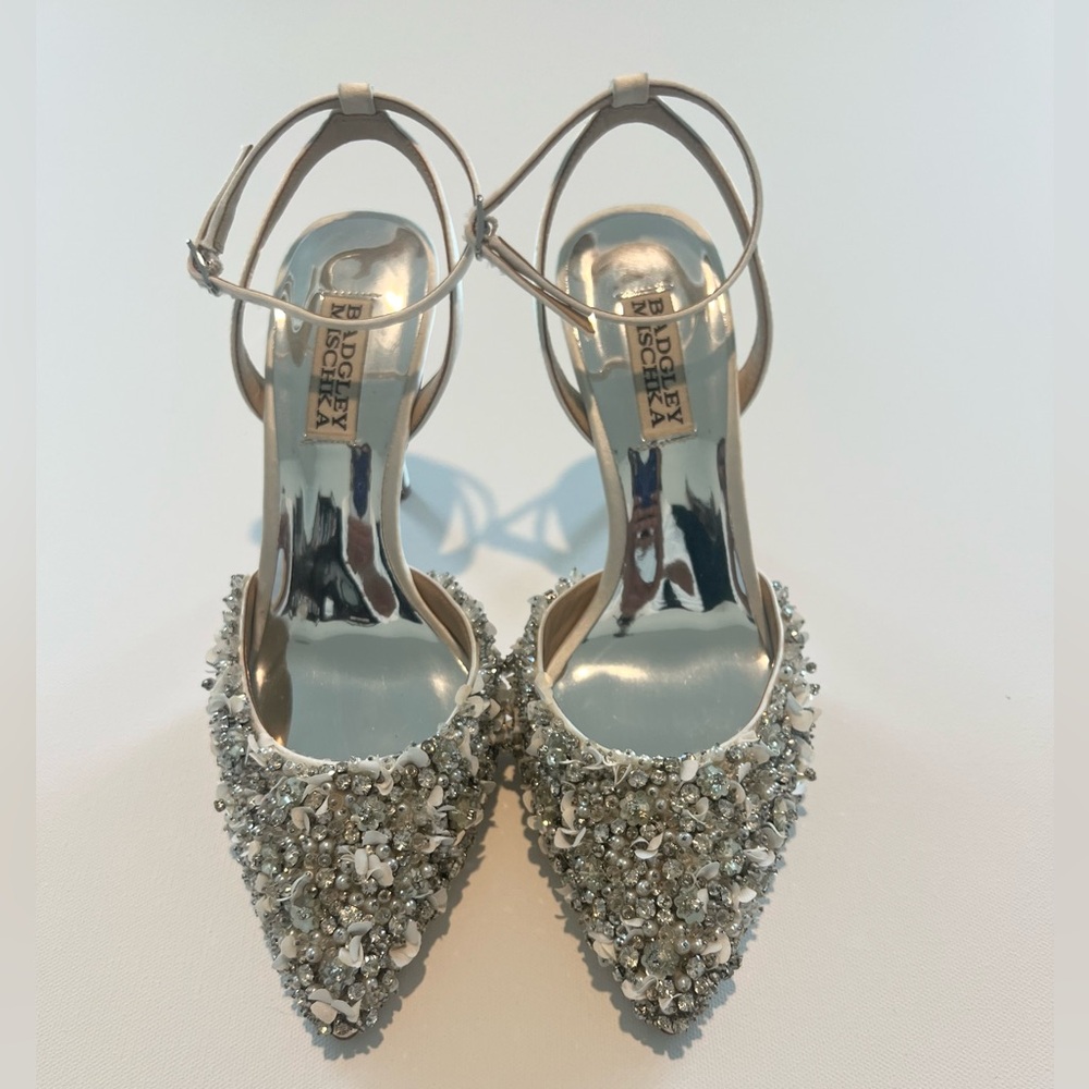 (Size 7) Badgley Mischka Nicolitie Embellished High Heel Pumps
